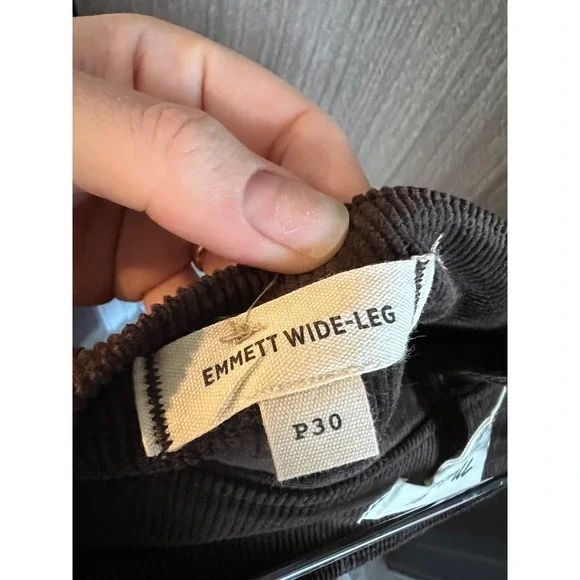 Madewell Emmett Wide Leg Corduroy Pants Women's Size 30 Petite Brown Casual - Picture 5 of 6